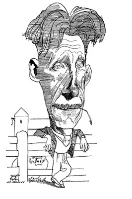 Drawing of George Orwell by David Levine